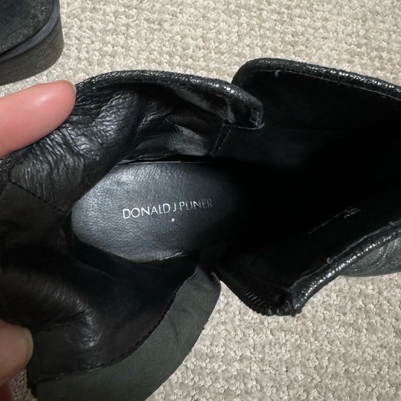 Donald J. Pliner Black Metallic Leather Booties - Picture 6 of 7